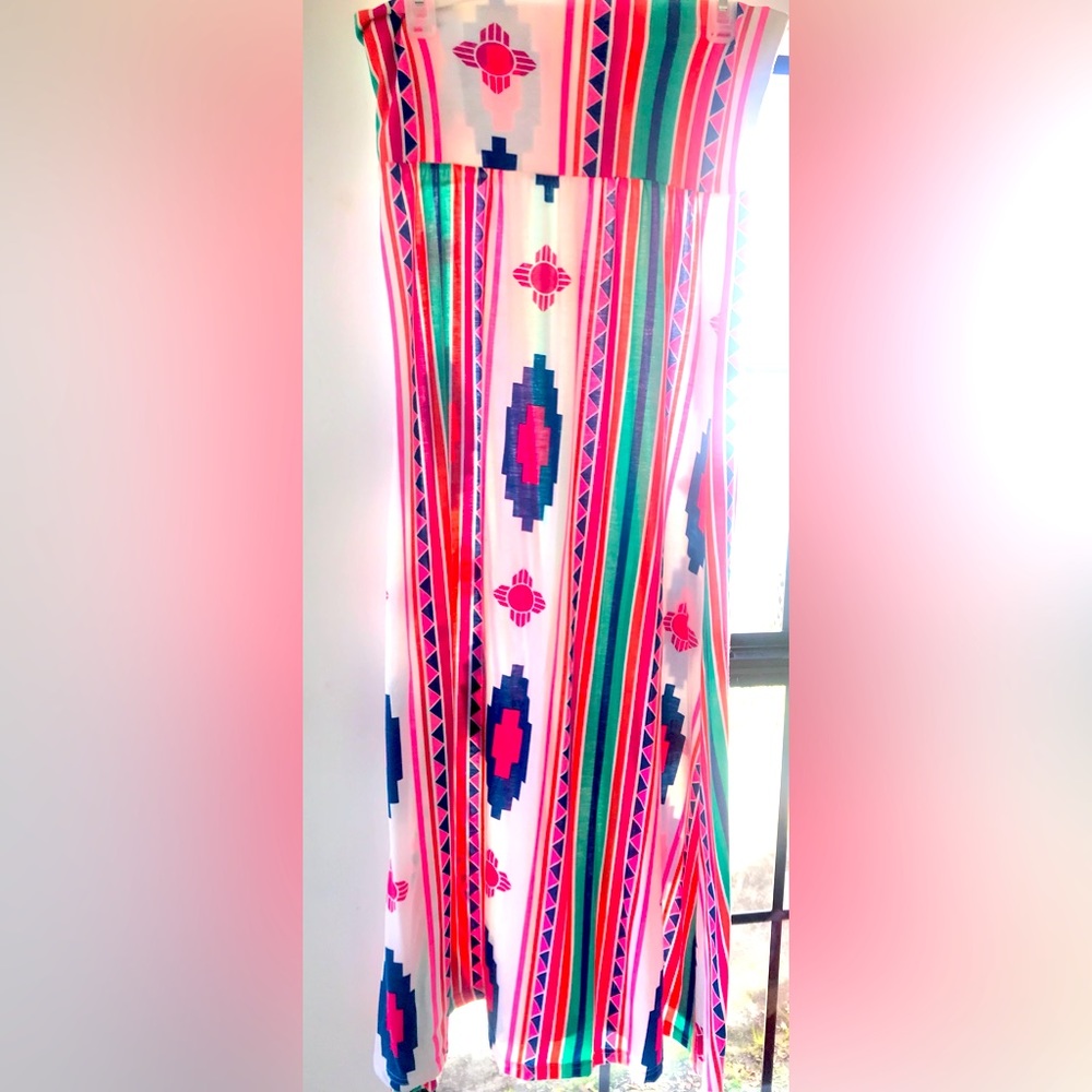 Love by Chesley Cute Multicolor Strapless Maxi Sundress size L